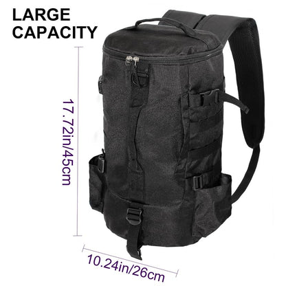 Lightweight Fishing Tackle Backpack Professional Water-Resistant All-in-One Rod Holder & Gear Storage - color: B-black