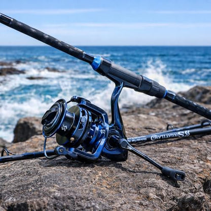 SOUGAYILANG Surf Fishing Rod and Reel Combo, Heavy 3-Piece Travel Spinning Rod with Reel for Red Drum, Striped Bass, Beach & Saltwater Fishing(9'/10'/11'/12') - color: blue, size: 10ft