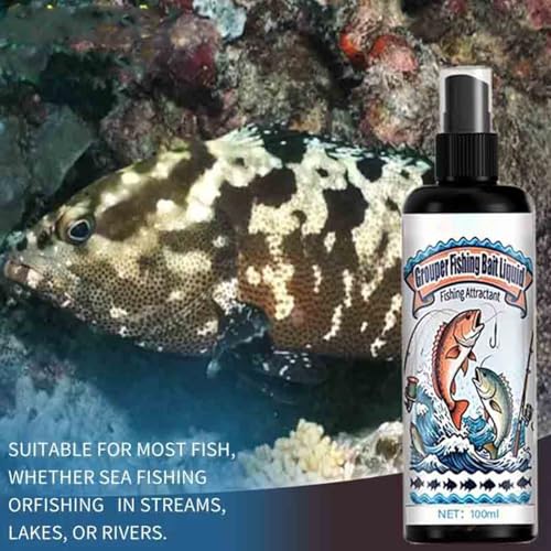 Fishing Liquid Bait 100ml Angling Spraying Solution | Fishing Scent Attractant for Bass Catfish Trout Carp Walleye Pike Lake Pond River Reservoir Saltwater