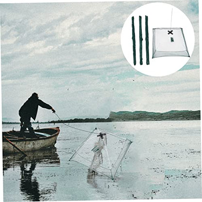 4Pcs Automatic Folding Fishing Net Portable Fishing Landing Net Foldable Mesh Trap for Crayfish Crab Minnow Freshwater and Saltwater