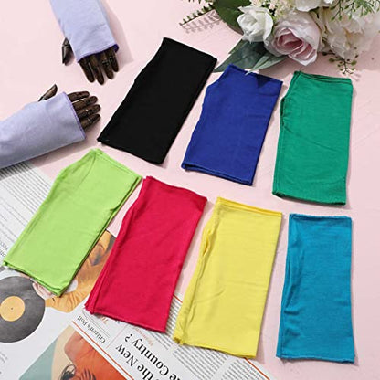 Geyoga 8 Pairs Sun Protection UV Gloves for Women Fingerless Hand UV Protection Glove for Gel Manicures Summer Driving Biking - color: Bright Colors