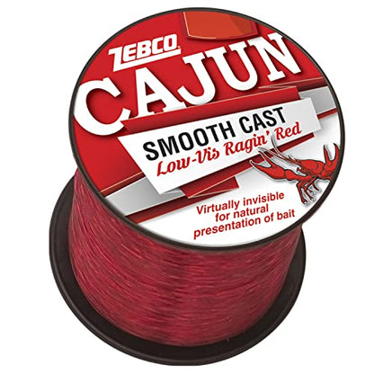 Zebco Cajun Line Smooth Cast Fishing Line, Low Vis Ragin' Red - color: Quarter Pound Spool, style: 1450-yard/10-pound