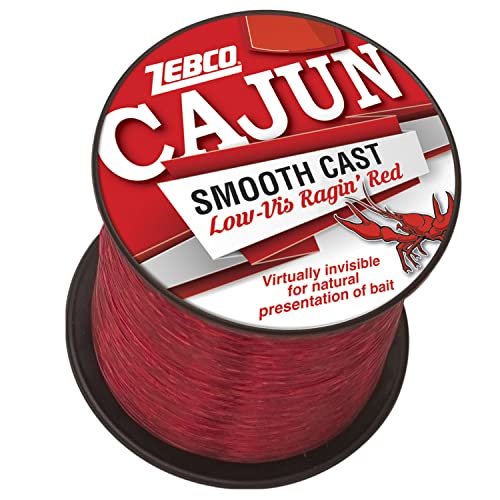 Zebco Cajun Line Smooth Cast Fishing Line, Low Vis Ragin' Red - color: Quarter Pound Spool, style: 1450-yard/10-pound