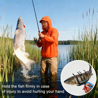 2 PCS Fish Gripper, Fish Grips, Fish Grippers for Fishing, 3 Claw Metal Control Clamp, Secure Grip Holder for Most Freshwater, Portable Grabber Tool, Tackle Accessory