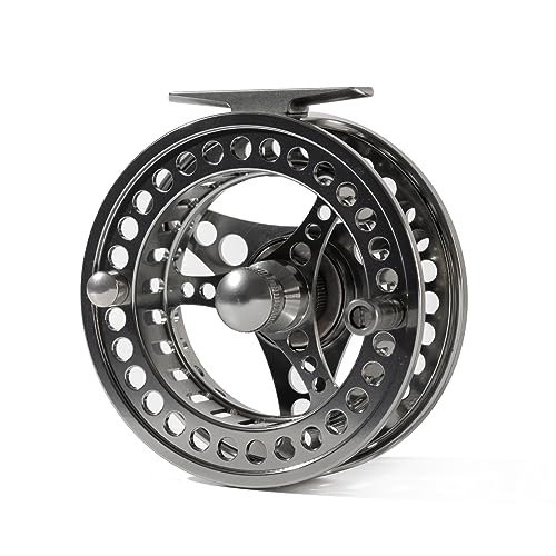 EX-ALC Fly Reel 3/4 5/6 7/8 9/10WT CNC Machined Large Arbor Aluminum Fly Fishing Reels Silver/Gunsmoke Fly Reels - color: Gunsmoke, size: 7/8WT Fly Reel