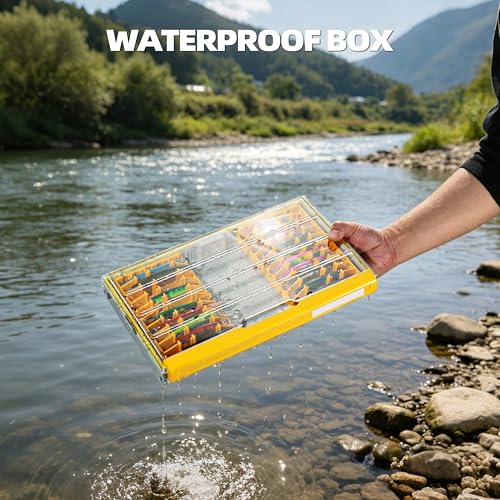 RUNCL 3700 Jerkbait Box, Waterproof Floating Lure Storage Box with Adjustable Dividers, Clear Rust-Proof Utility Tray for Terminal Tackle, Hooks and Sinkers - color: 3700 Jerkbait Box