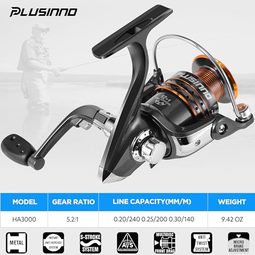 PLUSINNO Fishing Rod, Telescopic Fishing Rod and Reel Combo, Collapsible Travel Fishing Pole Rod Starter Kit, Carbon Fiber Fishing Rods and 12 +1 Bearings Stainless Steel, Fishing Gifts for Men Adults - color: Full Kit with Fishing Tackle Box, size: 2.1m