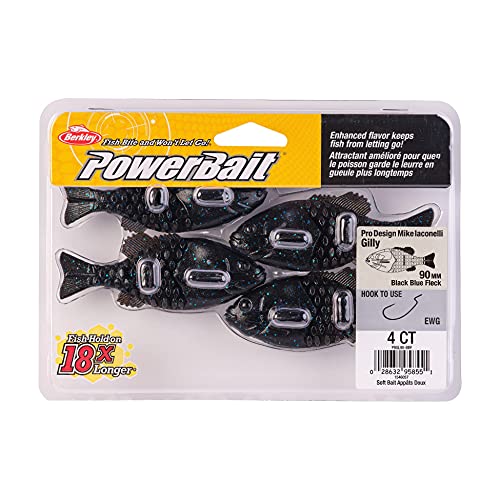 Berkley Powerbait Gilly Fishing Soft Bait - color: Black Blue Fleck, size: 90mm