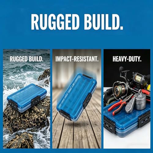 BEAR PAW 3700 Fishing Tackle Boxes Large Waterproof Fishing Tackle Box Lure Tray Storage Organizer Plastic Box with Adjustable Dividers Blue - style: 3700 Waterproof