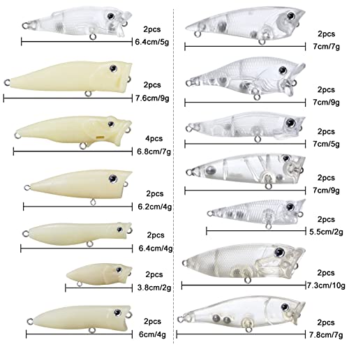 Blank Hard Lures Kit Unpainted Fishing Baits Sets Crankbait Wobblers Freshwater Fish Lure Wobblers Minnow Lure Bodies Fishing Tackle - color: 30PCS-B
