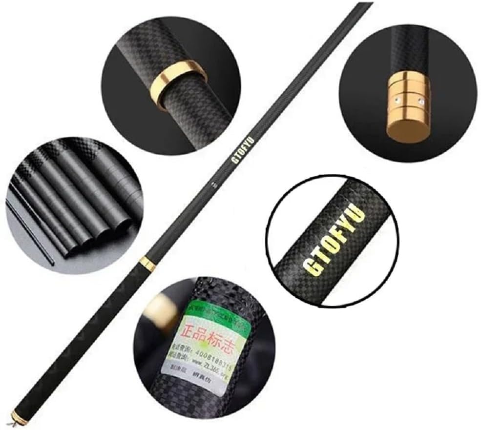 Tenkara Rod 18-30FT Carbon Fiber Telescopic Travel Fishing Pole - size: 18 feet