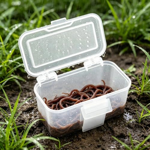 Portable Hanging Waist Fishing Lure Box Breathable Fishing Live Baits Box Baits Holder Carrying Case Holder Portable Live Container Lure Case Container