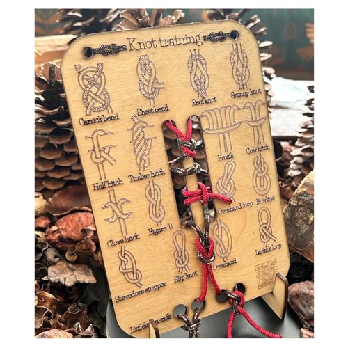 Learn Knot Training Board with Rope Learning Knot Tying Kit Learn to Tie Knots Kit for Adults Beginner How to Knot Advised Fishing Backpacking Hiking Outdoor Camping Gear Knots Game Cards Guide - color: 1PC