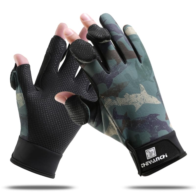 SUJAYU Fullfinger Fishing Gloves Men & Women, Ice Fishing Gear Hunting Gloves for Men Cold Weather, Kayak Glove Fishing Glove Cold Weather Hunting Gear Cold Weather Fishing Gear - color: Camo Green, size: Large