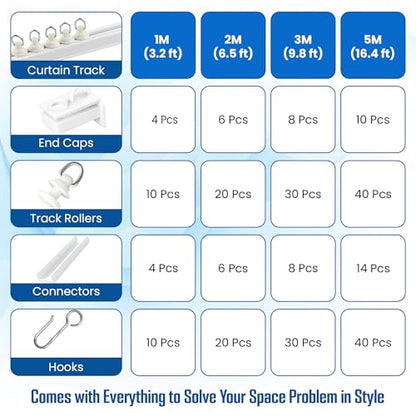 UrbanRed Self Adhesive Curtain Track (1 Meter, 3.2 ft) for Smooth Ceiling or Wall - No Drill, Screws, Ceiling Curtain Track, Curtains Rod, Ceiling Mount, Adhesive Curtains Rod (Non-Flexible) - size: 1 meter (3.2 ft) (Adhesive, Non-Flexible)