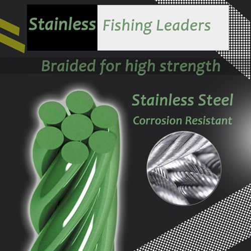 AMYSPORTS Saltwater Steel Leaders Fishing Rigs Heavy Duty Wire Leader Lures High Strength Fishing Leader Freshwater Black Nickel - size: #4 (11.8in-50lb) 30pcs
