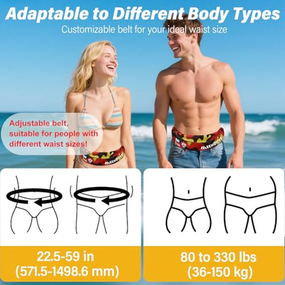 Automatic Inflatable Belt Pack Water Sports Jacket Waist Belt PFD for SUP Paddleboarding Fishing Boating Kayaking（fit 80-330 lbs） (Red camouflage) - color: Red camouflage