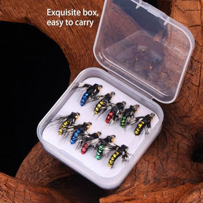 Fly Fishing Lures Kit Fishing Fly,Fly Fishing Kit Fly Fishing Lures,Handmade Lures Assortment Kit Artificial Bait Hooks for Bass Trout Salmon Fishing,Suitable for Freshwater and Saltwater - size: Bionic venomous fly
