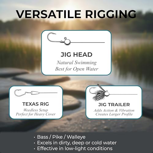Thump Shad Paddle Tail Swimbait, 6" Soft Lures for Bass, Extra Weight Heavy Kicking Tail for Jig Head & Weighted Swimbait Hook, 3 Pack - color: Green Pumpkin Chartreuse