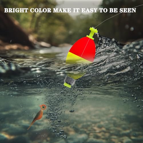 12 Pcs Fishing Bobbers Floats,Snap-on Fishing Bobber Fishing Float Corks Weighted Bobbers for Fishing Crappie Panfish Bluegill Trout - size: Oval