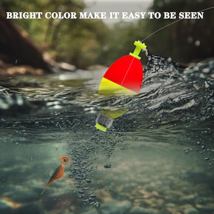 12 Pcs Fishing Bobbers Floats,Snap-on Fishing Bobber Fishing Float Corks Weighted Bobbers for Fishing Crappie Panfish Bluegill Trout - size: Oval
