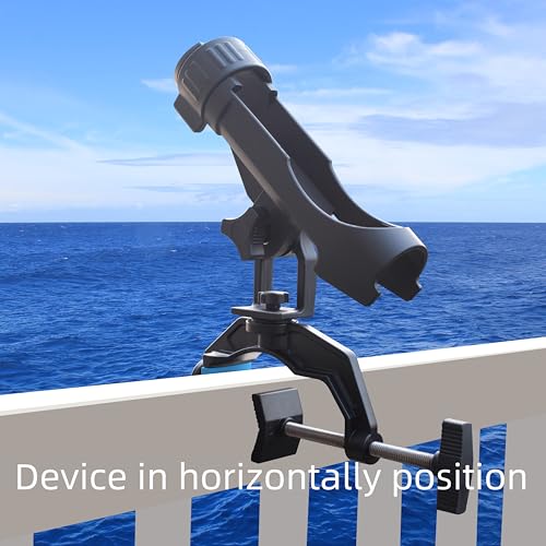 Fishing Rod Holders for Boat, Upgraded Fishing Rod Holder with Enlarge Clamp Innovative Dual-V Shaped Design Fit Round/Square Tube Boat Fishing, Fishing Gifts for Men - color: Large Clamp Holder-2 Pack