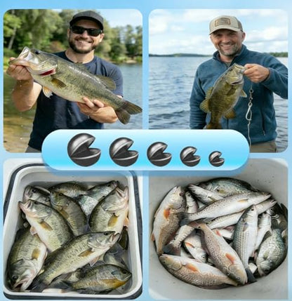 200/350 Pcs Premium Split Shot Fishing Weights Sinkers, Removable Leakproof Fly Fishing Split Shot for Freshwater & Saltwater， Bass Trout Circular Accessories - 5/6 Sizes - size: 200/5 Size Round