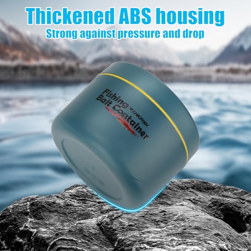 THKFISH Fishing Bait Container, Stainless Steel Insulated Live Bait Storage, Worm Bait Holder, Bait Storage Box, Nightcrawler Box, Bait Bucket to Keeps Bait Fresh and Alive - color: 2PCS-0.6L+0.4L-Blue