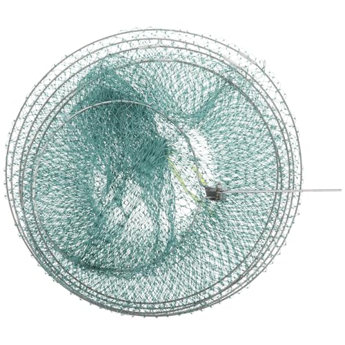 Veemoon Foldable Fishing Net Trap Mesh Catcher for Crab Shrimp and Fish Outdoor Collapsible Bait Keeper with Float 5-Layer Long 130cm Fishing Equipment