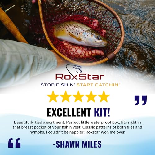 RoxStar Fly Shop Trophy Trout Top Wet & Dry Flies for Trout. Proven Nationwide to Catch Fish! Tied in-House Never Outsourced Fly Fishing Gift