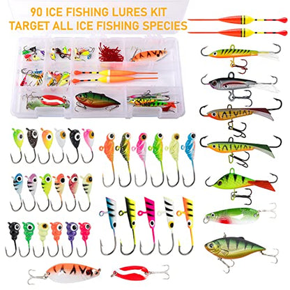 Dr.Fish Ice Fishing Rod and Reel Combo, Ice Fishing Pole Gear Spinning Reel Equipment Set Backpack Chair Jigs Lures Accessories - color: 24'' Ice Fishing Kit without Backpack Seat