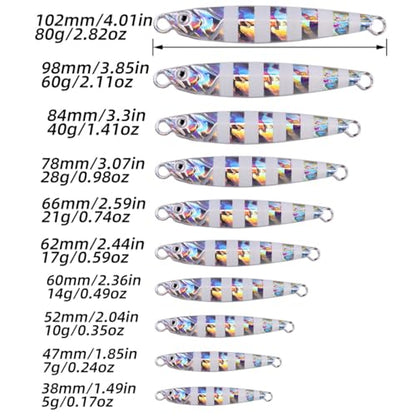 Saltwater Fishing jigs Speed Jigging Slow Jigging Pitching Lures Artificial Lures - size: 10pcs 40G