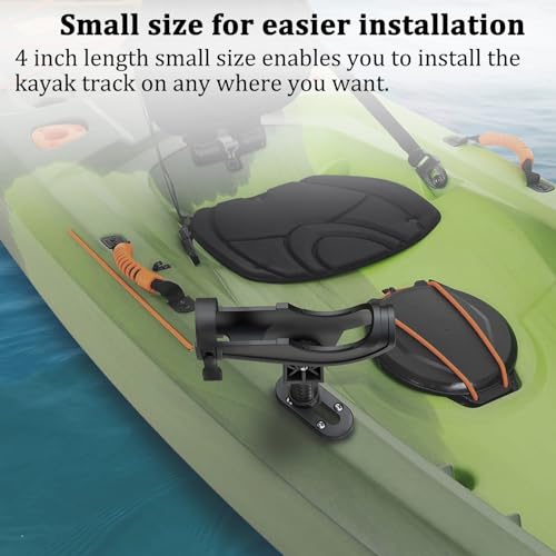 Huntury Kayak Track, Kayak Low Profile Track, Kayak Rail, Kayak Accessories Mount Track, Kayak Gear Track for Fishing Rod Holder, Fish Finder, Cup Holder, Anchor Cleats - size: 4" Length (Pack Of 2)