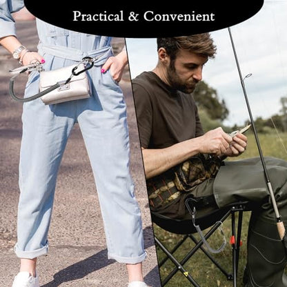 Dimeho Retractable Safety Coiled Lanyard Heavy Duty Fishing Lanyard Fishing Rod Tether Accessories - size: 1.5 m
