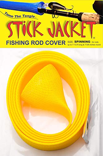RITE-HITE Orin Briant Stick Jacket Fishing Rod Covers - Spinning Stick Jacket, Comes in a Variety of Colors; Keeps Your Rod Safe and Tangle Free - color: Yellow