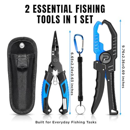PLUSINNO Fishing Gear, Fishing Tools, Fishing Accessories, Corrosion Resistant Fishing Pliers Kit, Fishing Knife, Floating Fish Lip Gripper Fishing Gifts for Men, Gifts for Fishermen - style: 2pcs Fishing Tools