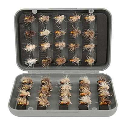 Joyzan Fly Fishing Flies,Fish Lure Kit Flyfishing Same Dry Insect Set 40Pcs | Lakes Rivers Reservoirs Floating Nymphs Streams Sinking Salmon Realstic Trouts Lures Emerger Gear Accessory Box