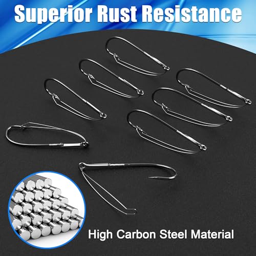 Wacky Weedless Hooks Kit,50pcs Weedless Wacky Rig Bass Fishing Hooks with Wire Guard for The Wacky Rig & Neko Rig Assorted Size 1/0 2/0 3/0