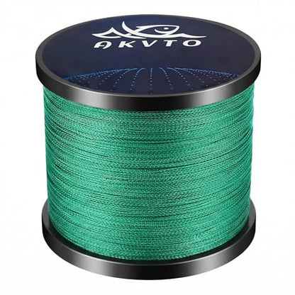 Braided Fishing Line 1000yds – 8-Strand PE Line, Emerald Green, 10LB to 100LB Test, High Sensitivity Abrasion Resistance, Zero Stretch, Saltwater Freshwater Fishing Line - size: 0.33MM/40LB