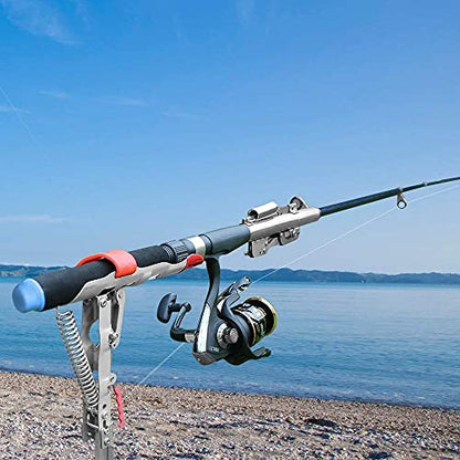 LBW Automatic Spring Fishing Rod Holder for Ground Bank Fishing Pole Holder Hook Setter Adjustable High Sensitivity Stainless Steel Spring Loaded Rod Holder for Fishing