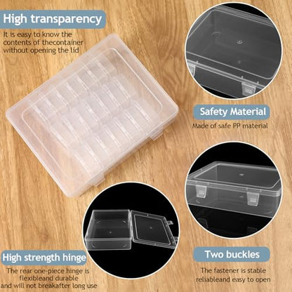 Bead Organizer Box, 30pcs Small Clear Plastic Storage Containers, Craft Storage Box Features Hinged Lid and Labels, Mini Boxes for Bracelets, Jewelry, Diamonds, Clay Beads, Screws, Seeds, Small Parts - style: 30 grids5.5