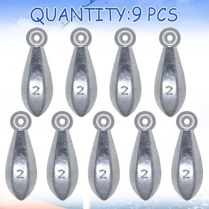 Fishing Weights Sinkers Bullet Fishing Weights Sinkers Ocean Saltwater | Surf Fishing Gear Fishing Assortment 1oz 2oz 3oz 4oz - size: 2oz-9pcs