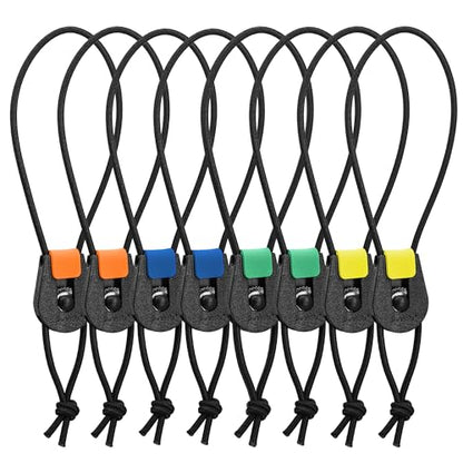 SAMSFX Fishing Rods Belt Stretchy Wrap Pole Straps Elastic Cable Ties for Casting, Spinning & Fly Rods - color: 8pcs, Blue Green Orange and Yellow Mixed D
