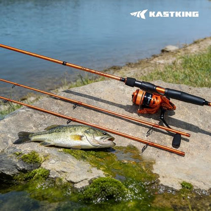 KastKing Lethal Blaze Twin-Tip Spinning Rod and Reel Combo, Size 3000 Spinning Reel, 7'4" Medium-Heavy Power, 2-Piece Rod with Twin-Tips