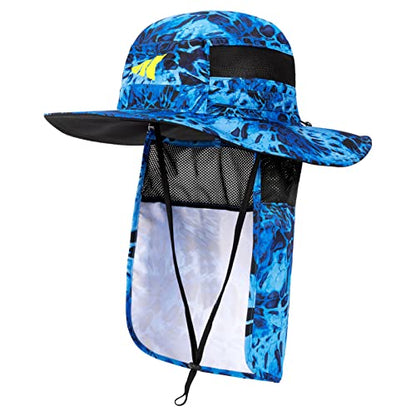 KastKing Sol Armis UPF 50 Boonie Hat - Sun Protection Hat, Fishing Hat, Beach & Hiking Hat, Paddling - color: X: Prym1 Shoreline, size: With Neck Shield