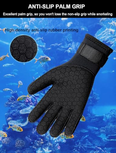 SUJAYU 3mm Neoprene Gloves Diving Gloves Water Gloves Wetsuit Gloves, Anti Slip Fishing Gloves Surfing Gloves, Waterproof Gloves Pool Glove Swim Gloves Ice Fishing Gloves - size: Medium