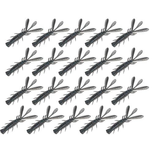 20PCS Fishing Crawfishes Lure Soft Shrimp Baits Lure Artificial Lure Swimbait Soft Lures for Freshwaters Saltwater - color: Bright blue 7cm