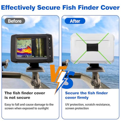 2 Pcs Fishing Graph Cover Straps - Keep Your Fish Finder Cover Secure During Travel - color: Green