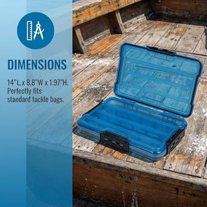 BEAR PAW 3700 Fishing Tackle Boxes Large Waterproof Fishing Tackle Box Lure Tray Storage Organizer Plastic Box with Adjustable Dividers Blue - style: 3700 Waterproof