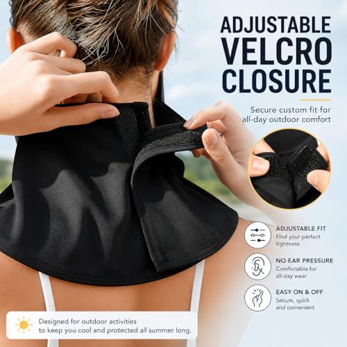 Face Cover for Sun Protection UPF 50+ UV Face Mask, UV Face Shield for Golf, Hiking Fishing & Outdoors Breathable - color: Black